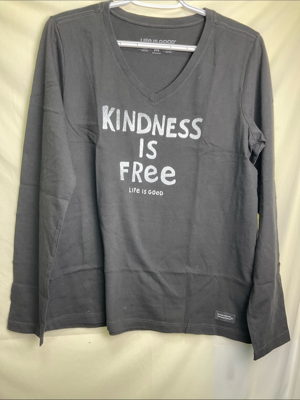 Life Is Good Charcoal Long Sleeve Tee "Kindness Is Free"